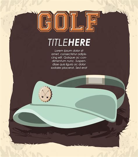 Premium Vector | Golf club retro banner with hat