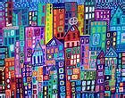 New York City Night Scene, Original Oil Painting 24x36 HALL GROAT II