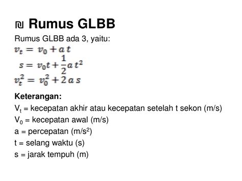 Gerak lurus berubah beraturan (glbb)