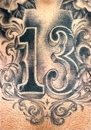 Wonderful 13 Number Tattoo | 13 tattoos, Tattoo lettering, Number 13 ...