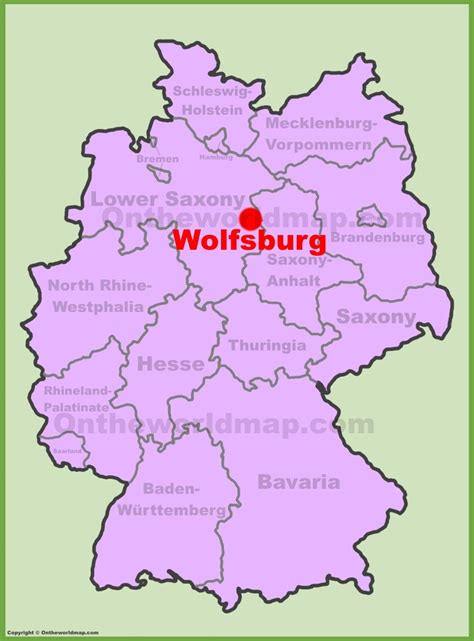 Wolfsburg location on the Germany map - Ontheworldmap.com