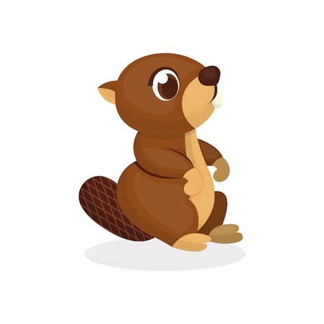 Premium Vector | Illustration of Cute Beaver Character with Cartoon Style