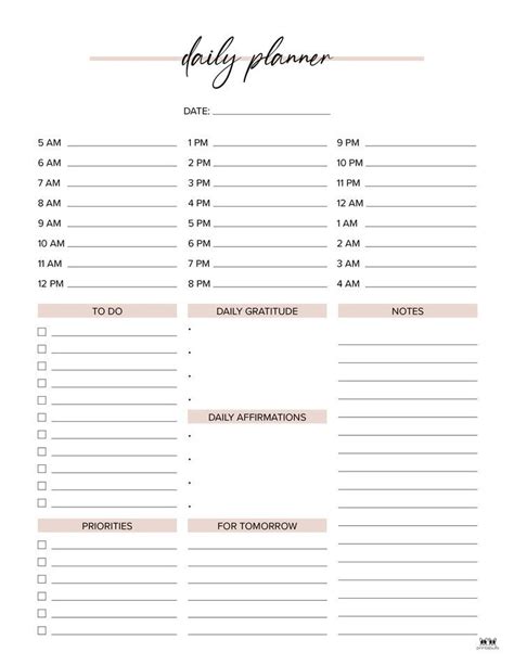 Daily Planner Pages - FREE 2023 Planner Pages | Printabulls | Daily ...