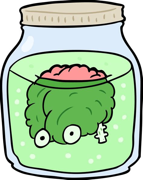 Cartoon spooky brain in jar 13972026 Vector Art at Vecteezy