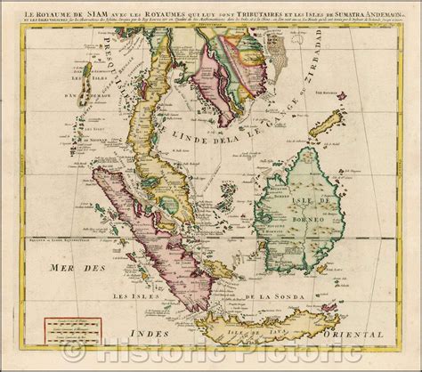 Le Royaume de Siam Avec les Royaumes qui luy sont Tributares et les Isles , 1719We print high ...