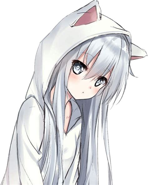 Hoodie Anime Girl Cute Wolf - Anime Wallpaper HD