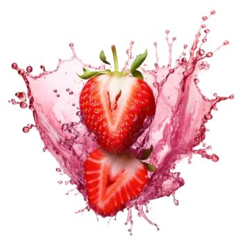 Strawberry With Juice Splash, Strawberry, Splash, Fruit PNG Transparent ...