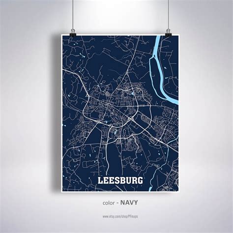 Leesburg Map Print Leesburg City Map Virginia VA USA Map - Etsy