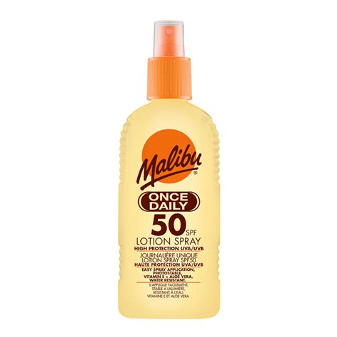 Malibu Once Daily Clear Spray Factor 50 - Sun Cream & Sun Tan Lotion