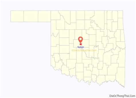 Map of Yukon city, Oklahoma