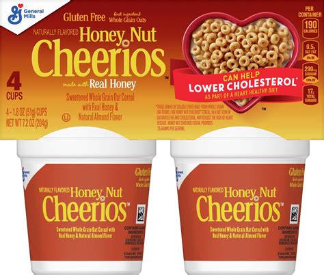 Cheerios General Mills Honey Nut Cheerios Sweetened Whole Grain Oat Cereal 4 ct; 1.8 oz | Shipt