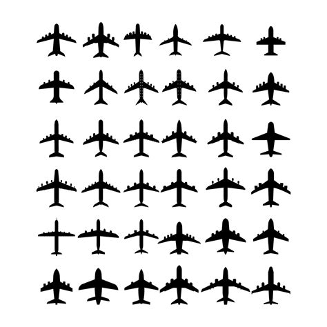 Set Of Airplane On White Background 1967102 Vector Art at Vecteezy