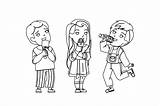 Children Singing Coloring Page sketch template