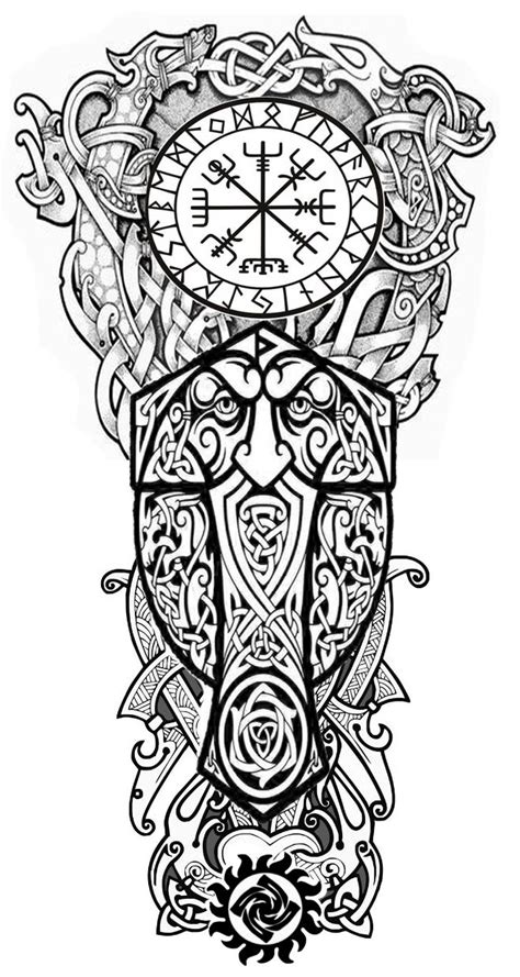 Pierna derecha (superior) Viking Tribal Tattoos, Celtic Sleeve Tattoos ...