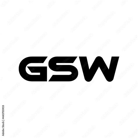 GSW letter logo design with white background in illustrator, vector logo modern alphabet font ...