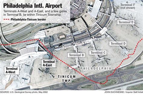 Philadelphia airport terminal map - Philadelphia terminal map (Pennsylvania - USA)