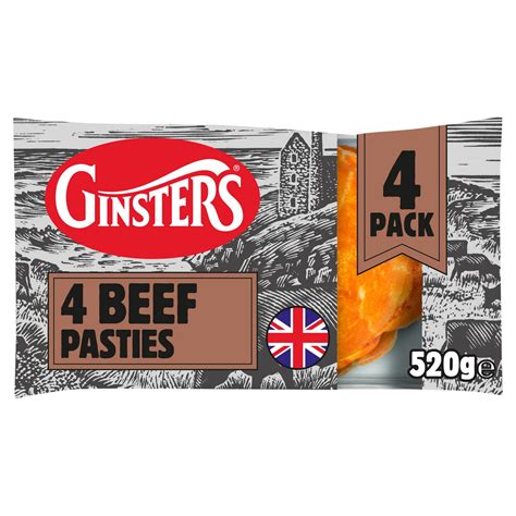 Ginsters 4 Beef Pasties 520g | Slices & Pasties | Iceland Foods