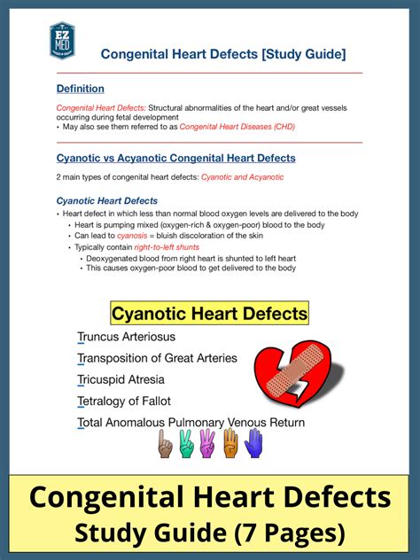 Congenital Heart Diseases PDF: Cyanotic Defect Types, Symptoms ...