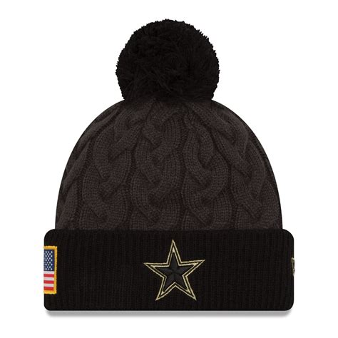 Dallas Cowboys New Era Women's Salute To Service Pom Knit Hat - Camo