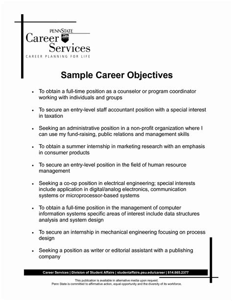 Career Objectives Sample, Examples Of Career Objective Statements For Your Resume Jobstreet ...