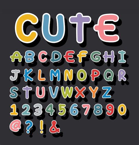 Premium Vector | Alphabet cute drawn