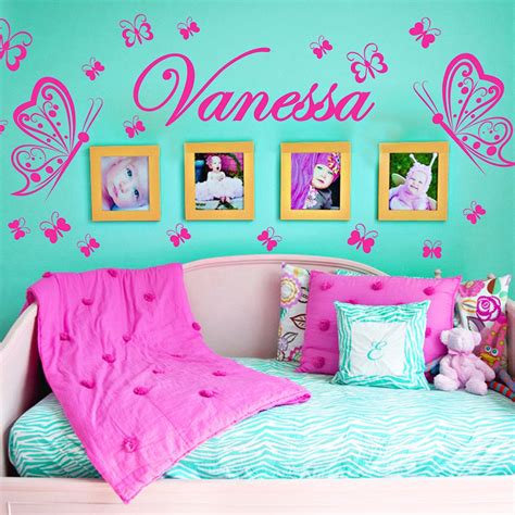 Personalized Name Butterflies Vinyl Wall Decals Art Stickers KIds Girls Nursery. $16.99, via ...