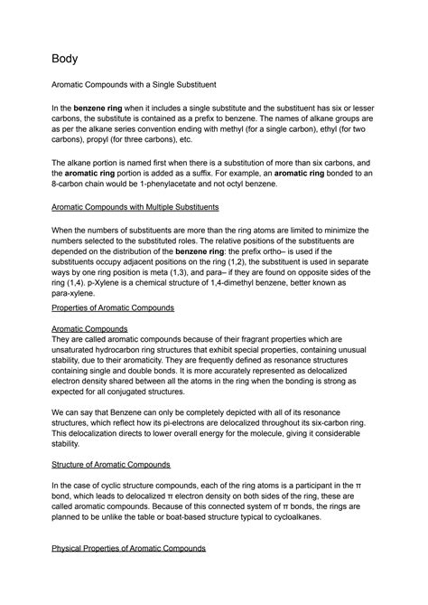 SOLUTION: Nomenclature benzene structure and aromaticity - Studypool