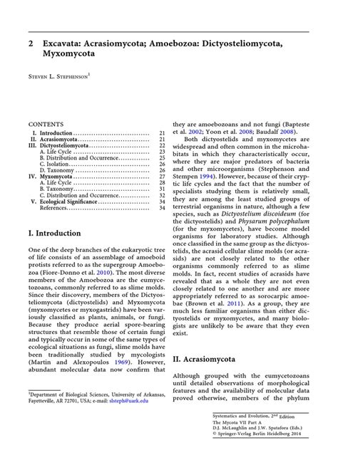 2 Excavata: Acrasiomycota Amoebozoa: Dictyosteliomycota, Myxomycota ...