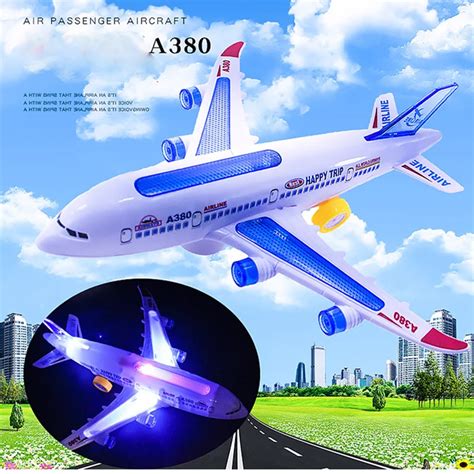 Kids Aircraft Led Lights Music Airplane Toys For Children Diy Assembled Plane Model Electric Toy ...