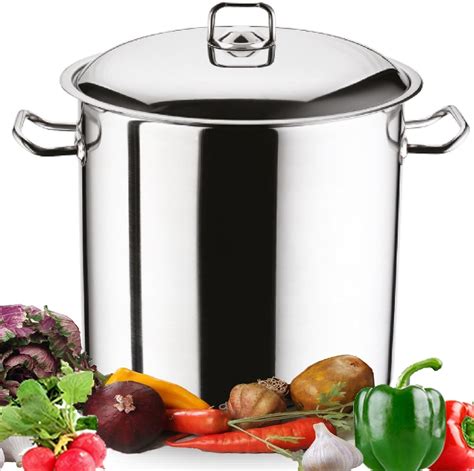 Large Deep Stainless Steel Induction Stock Pot Casserole Cooking Stockpot: Amazon.co.uk: Kitchen ...