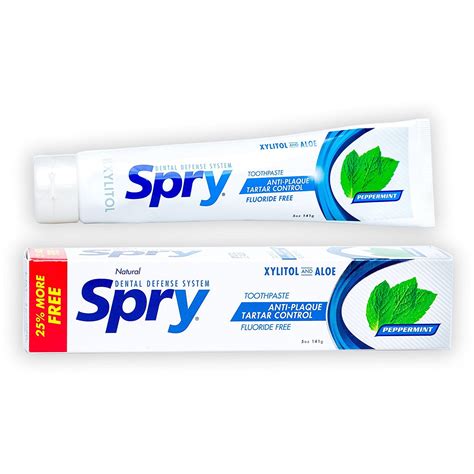 Spry Toothpaste (With Fluoride) Natural Peppermint, Anti-Cavity, 5 oz - Walmart.com - Walmart.com