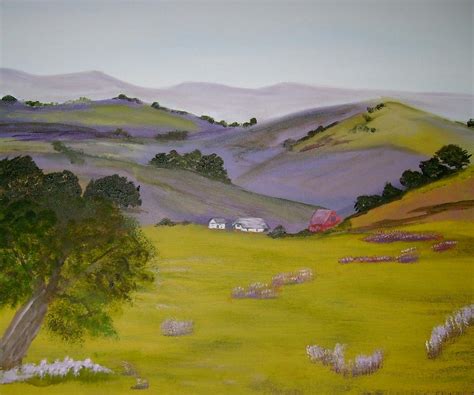 Purple Hills Painting by Dottie Briggs - Pixels