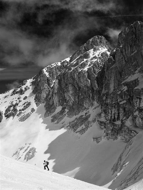 Landscape, Nature, Mountains, Snow, Bw, Chb, Climber, Mountaineer HD phone wallpaper | Pxfuel