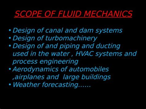 Applications of fluid mechanics | PPT