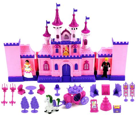 My Beautiful Castle 34 Toy Doll Playset w/ Lights, Sounds, Prince and Princess Figures, Horse ...