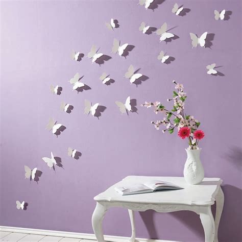 3D Butterfly Wall Stickers White 15PC Butterfly Decorations