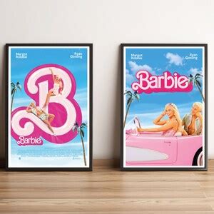 BARBIE, Margot Robbie, Ryan Gosling, Movie, Digital Poster, Trendy ...