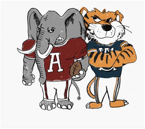 Alabama Vs Auburn Mascot , Free Transparent Clipart - ClipartKey