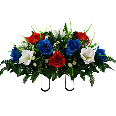 Sympathy Silks Artificial Cemetery Flowers – Realistic- Outdoor Grave ...