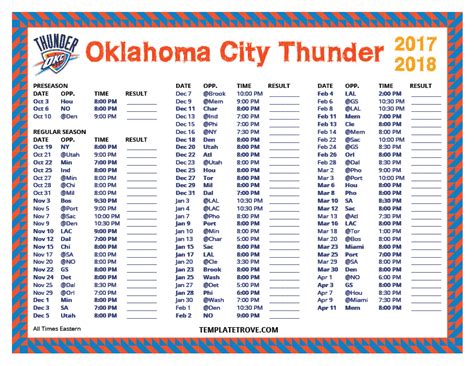 Okc Thunder Printable Schedule 2021-22 - FreePrintableTM.com ...