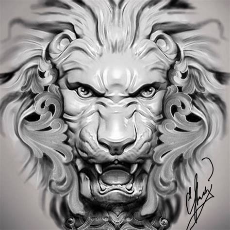Lion Head Tattoo Design for Body Art