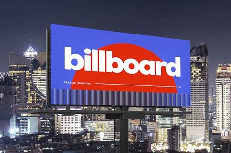 Night City Billboard Mockup - Design Template Place