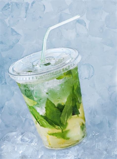 Cocktail Mojito In Plastic Glass Stock Image - Image of health, liquor ...