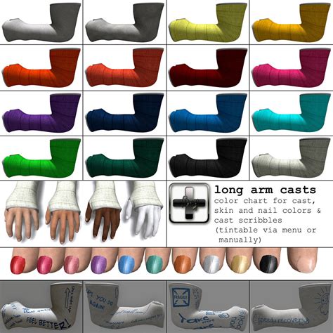 [ht+] long arm casts - color chart | All included colour var… | Flickr