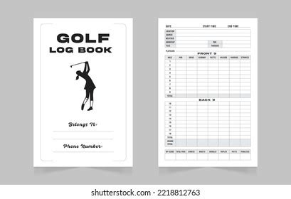 Golf Log Book Design Template Stock Vector (Royalty Free) 2218810775 | Shutterstock