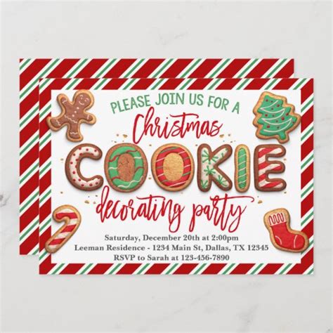 Christmas Cookie Decorating Party Invitation | Zazzle.com