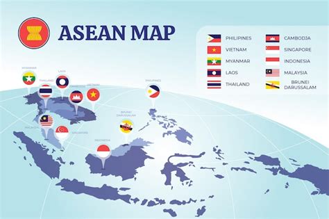 Free Vector | Asean map infographics