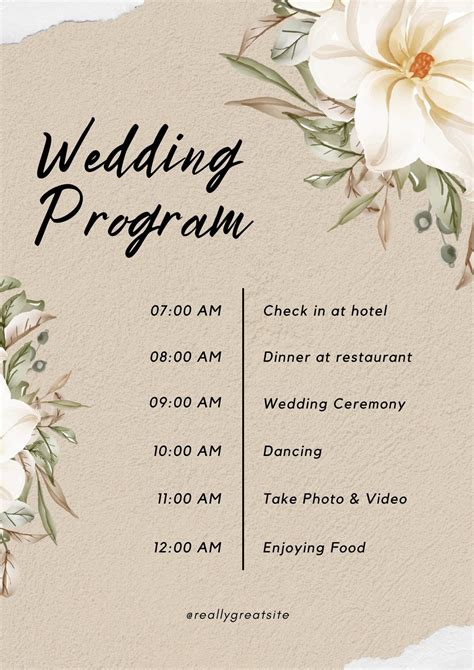 Catholic Wedding Program Template - Printable Template Calendar