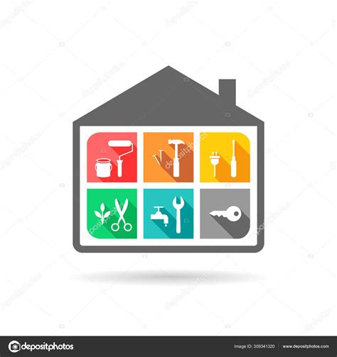 Facilities Management Concept House Work Tool Icons Flat Design Stock Vector Image by ©LvNL ...