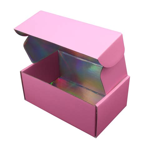 Custom Logo Printed Paper hologram gift box Holographic Mailing Mailer shipping Packaging Box